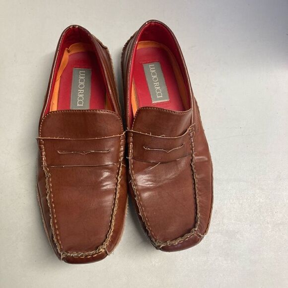LUCIO RICCI Men’s Loafers Shoes  Size 7.5 Brown Slip On‎ main image 11